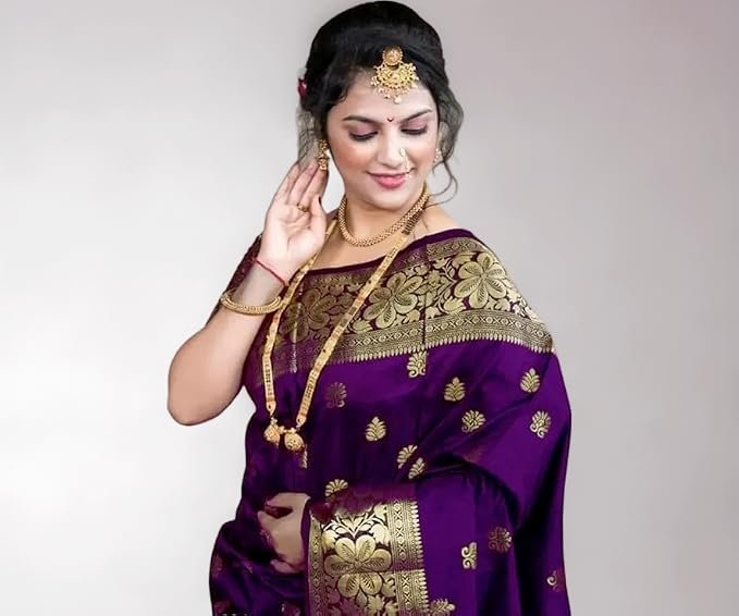 Women's Pure Soft Silk Saree With Blouse Piece